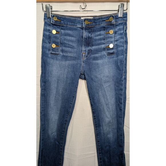 Frame Jeans Womens 26 Blue Le High Skinny Jeans Medium Wash Casual Edgy Moto - Picture 2 of 7